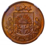 Latvia, 2 Santimi, 1922 year, NGC, MS 64 BN