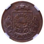 Latvia, 2 Santimi, 1926 year, NGC, MS 63 BN