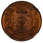 Latvia, 2 Santimi, 1939 year, NGC, MS 64 RB