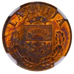 Latvia, 2 Santimi, 1939 year, NGC, MS 63 RB