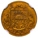 Latvia, 1 Santims, 1932 year, NGC, MS 62 RB