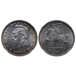 Lithuania, 5 Litai, 1936 year, Jonas Basanavicius, NGC, MS 61