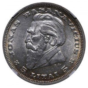 Lithuania, 5 Litai, 1936 year, Jonas Basanavicius, NGC, MS 61