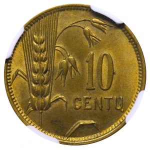 Lithuania, 10 Centu, 1925 year, NGC, MS 63