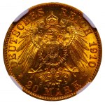 Kingdom of Prussia, 20 Mark, 1910 year, A, NGC, MS 62