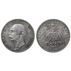 Anhalt-Dessau, 3 Mark, 1909 year, A