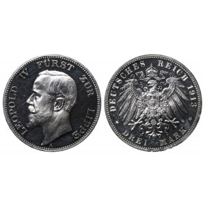 Principality of Lippe, 3 Mark, 1913 year, A