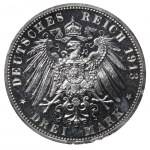 Principality of Lippe, 3 Mark, 1913 year, A