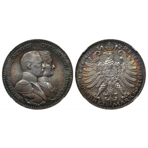 Grand Duchy of Saxe-Weimar-Eisenach, 3 Mark, 1915 year, A, NGC, MS 64, 100th Anniversary of the Grand Duchy of Saxe-Weimar-Eisenach
