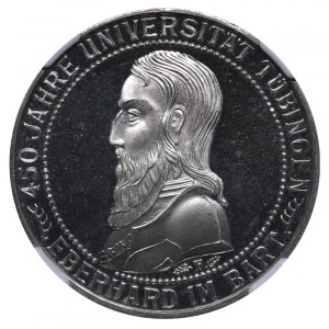 Germany, 3 Reichsmark, 1927 year, F, 450th Anniversary of the Tubingen University, NGC, PF 68 UC, Top PoP