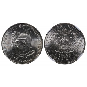 Kingdom of Prussia, 2 Marks, 1901 year, A, 200th Anniversary of the Kingdom of Prussia, NGC, MS 64