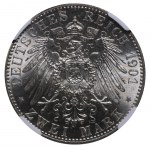 Kingdom of Prussia, 2 Marks, 1901 year, A, 200th Anniversary of the Kingdom of Prussia, NGC, MS 64