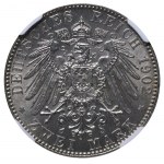 Kingdom of Saxony, 2 Marks, 1902 year, E, Death of King Albert, NGC, MS 65