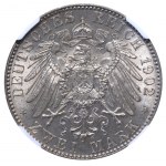 Kingdom of Saxony, 2 Marks, 1902 year, E, Death of King Albert, NGC, MS 64