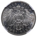 Bádenské veľkovojvodstvo, 2 marky, rok 1907, Smrť Fridricha I., NGC, DETAILY PROOF
