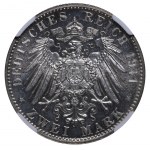 Kingdom of Bavaria, 2 Marks, 1911 year, D, 90th Birthday of Prince Regent Luitpold, NGC, MS 62 PL