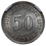 Germany, 50 Pfennigs, 1875 year, G, NGC, MS 62