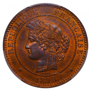 France, 10 Centimes, 1898 year, A, PCGS MS 64 RB