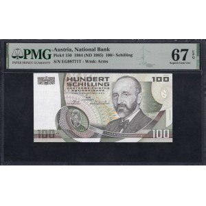 Austria, 100 Schilling, 1984 (1985), Superb Gem UNC 67 EPQ