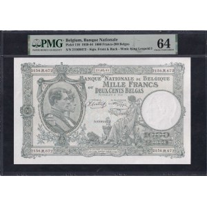 Belgium, 1000 Francs-200 Belgas, 1939-44, Choice UNC 64