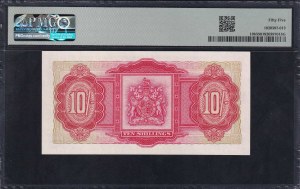 Bermuda, 10 Shillings, 1957, About UNC 55