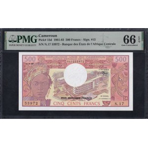 Cameroun, 500 Francs, 1981-83, Gem UNC 66 EPQ