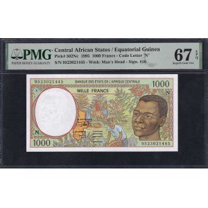 Central African States, 1000 Francs, 1995, Superb Gem UNC 67 EPQ