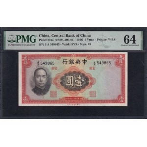 Čína, 1 juan, 1936, výber UNC 64