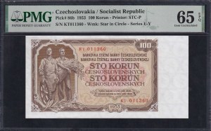 Československo, 100 korun, 1953, Gem UNC 65 EPQ