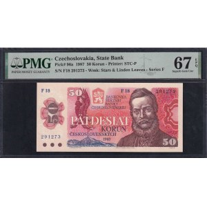 Czechoslovakia, 50 Korun, 1987, Superb Gem UNC 67 EPQ