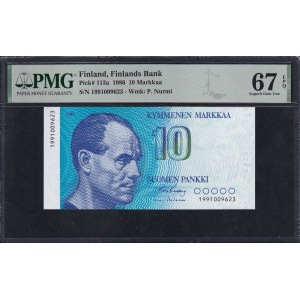 Finland, 10 Markkaa, 1986, Superb Gem UNC 67 EPQ