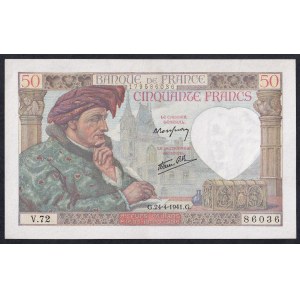 France, 50 Francs, 1941, XF-UNC