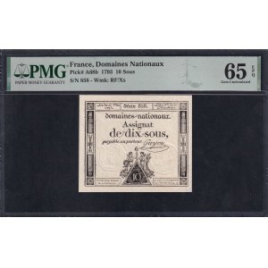 France, 10 Sous, 1793, Gem UNC 65 EPQ