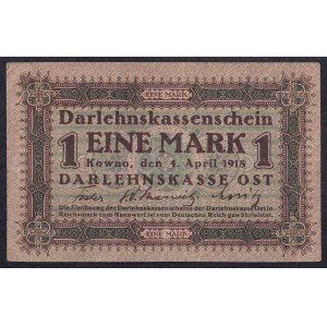 Germany, 1 Mark, 1918, KOWNO, XF