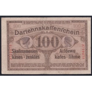 Německo, 100 marek, 1918, KOWNO, VF