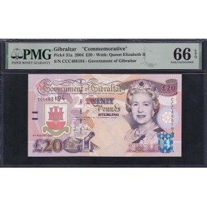 Gibraltar, 20 Pounds, 2004, Gem UNC 66 EPQ