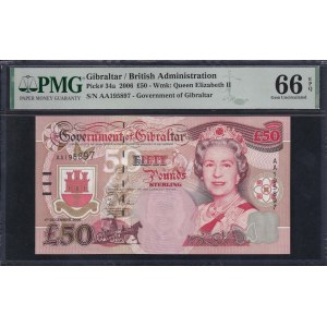 Gibraltar, 50 Pounds, 2006, Gem UNC 66 EPQ