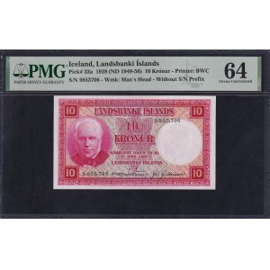Iceland, 10 Kronur, 1928 (1948-56), Choice UNC 64