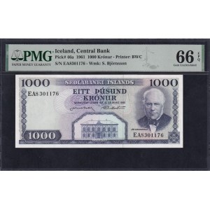 Iceland, 1000 Kronur, 1961, Gem UNC 66 EPQ
