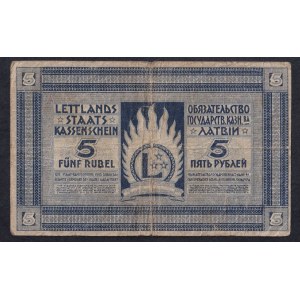 Latvia, 5 Rubles, 1919, F