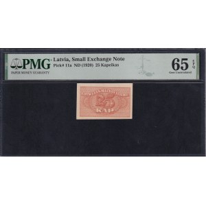 Latvia, 25 Kapeikas, 1920, Gem UNC 65 EPQ, ''TOP POP''