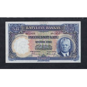 Latvia, 50 Latu, 1934, XF
