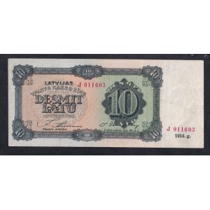 Latvia, 10 Latu, 1934, XF-VF