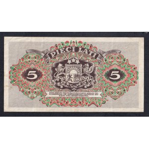 Latvia, 5 Lati, 1940, XF