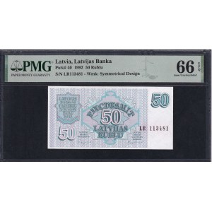 Latvia, 50 Rubles, 1992, Gem UNC 66 EPQ