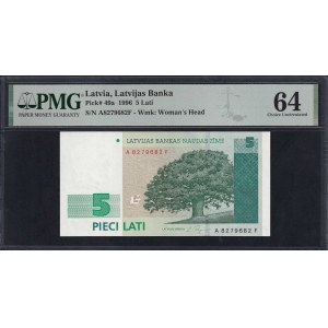Latvia, 5 Lati, 1996, Choice UNC 64