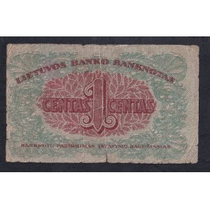 Lithuania, 1 Centas, 1922, VG