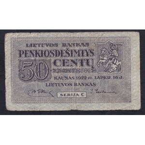 Litva, 50 Centu, 1922, F