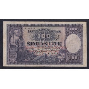Lithuania, 100 Litu, 1928, VF