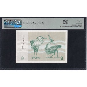 Lithuania, 3 Talonas, 1991, Gem UNC 66 EPQ